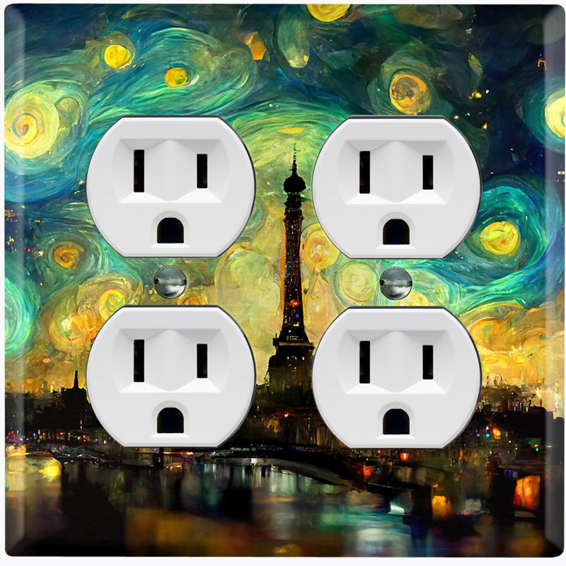 Night Star Big City Lights 2 - Gang Duplex Outlet Standard Wall Plate