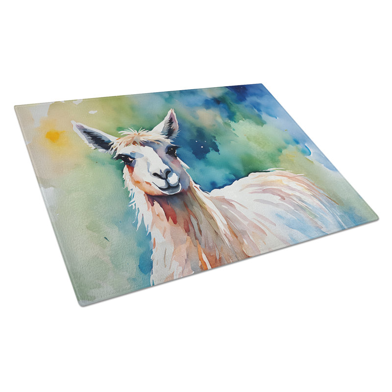 Llama Glass Cutting Board Large