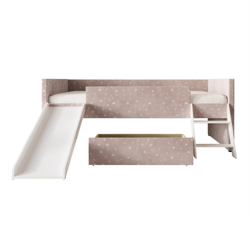 Lit mezzanine simple Antelmo, Rose