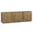 Buffet Cabinet Circle Symmetrical Doors W/ Adjustable Shelf, Set of 3, Camel-956298907