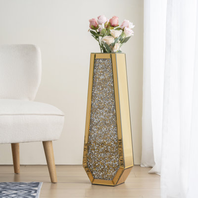 DeGrailly Handmade Floor Vase Full-Mirrored Glass