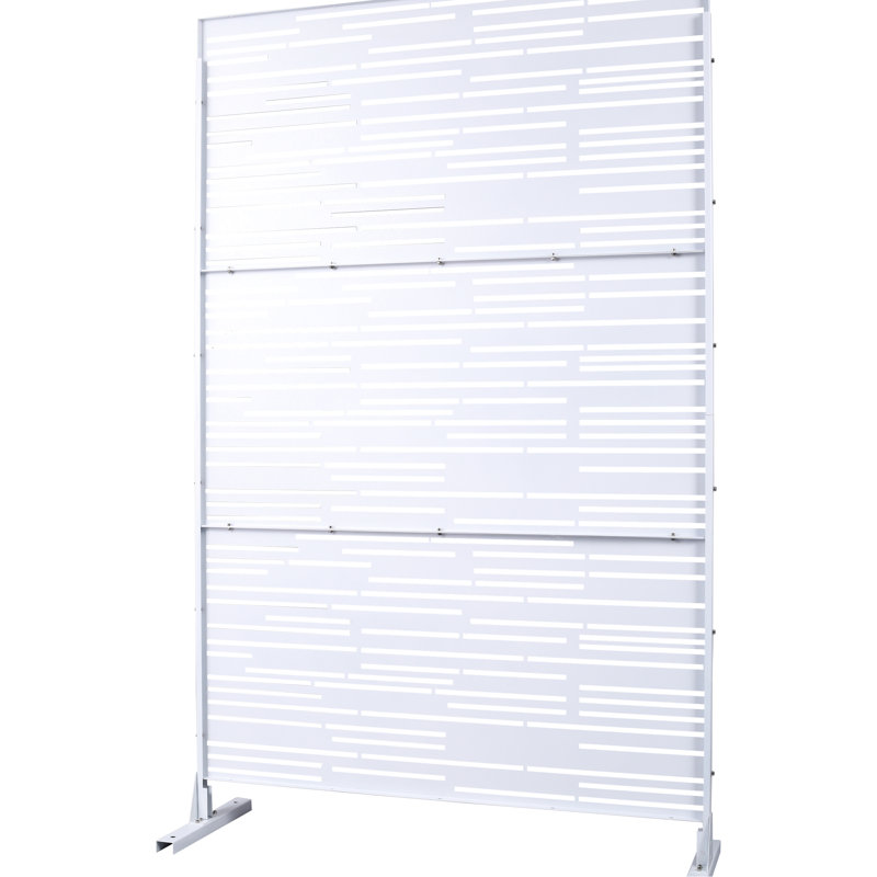 Paravent en métal blanc H 76 "l 48" - autoportant pour balcon, panneaux de clôture de jardin extérieur et terrasse intérieure, balcon