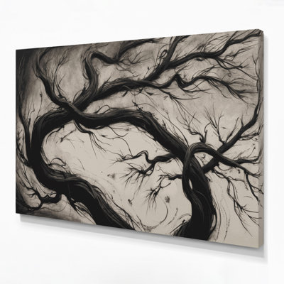 Halloween, branches torsadées, art mural beige