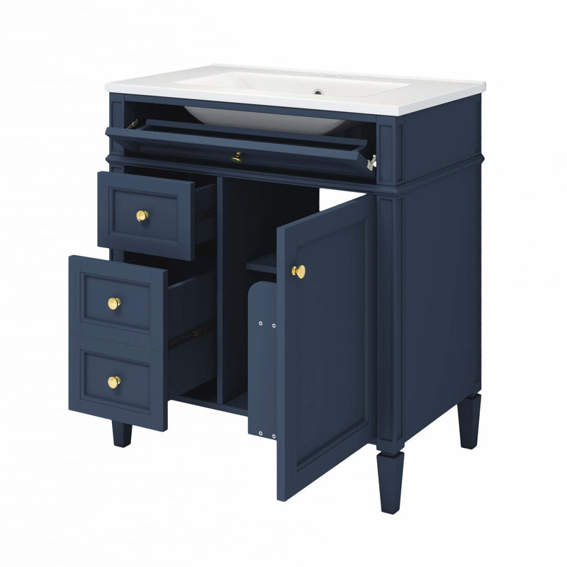 Meuble-lavabo de 30 po avec lavabo supérieur, Blue
