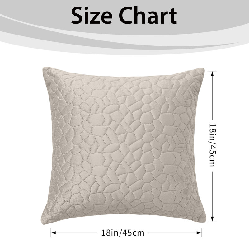 Aspire Homeware Geometric Square Velvet Cushion Covers, Beige, Pack of 4
