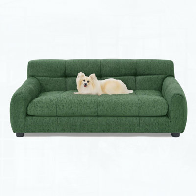 Canapé compact surdimensionné pour animaux avec dossier et accoudoirs pour chiens de taille moyenne / grande
