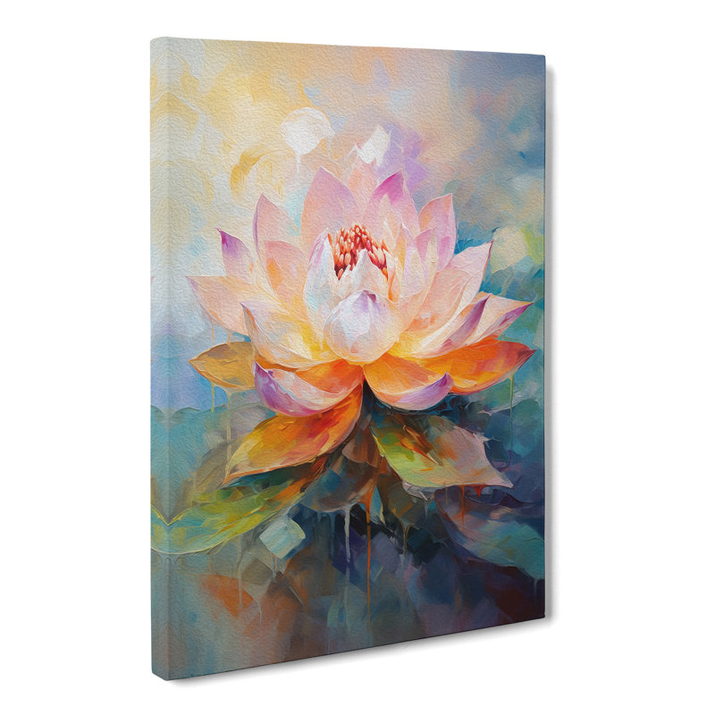Lotus Flower Gestural Art No.2 - No Frame Print, 50cm H x 35cm W x 3cm D