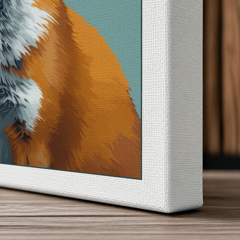 Fox in Focus Modern - Wrapped Canvas, 36x24 - 91.4 x 61.0 cm, White Border