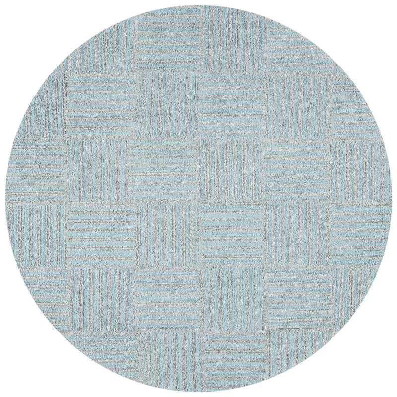 Stockton Hand Tufted Performance Striped Rug, Round 6'