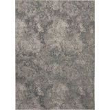 Uptown Abstract Area Rug in Gray/Ivory/Blue