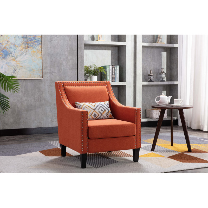Méridienne capitonnée de 26,8 po de largeur, Orange
