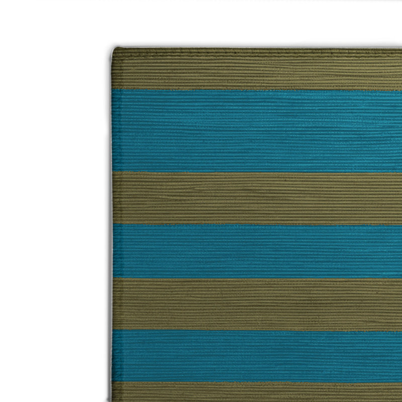 HorizontalStripes Blue Indoor and Outdoor Area Rug, Rectangle 2' x 3'