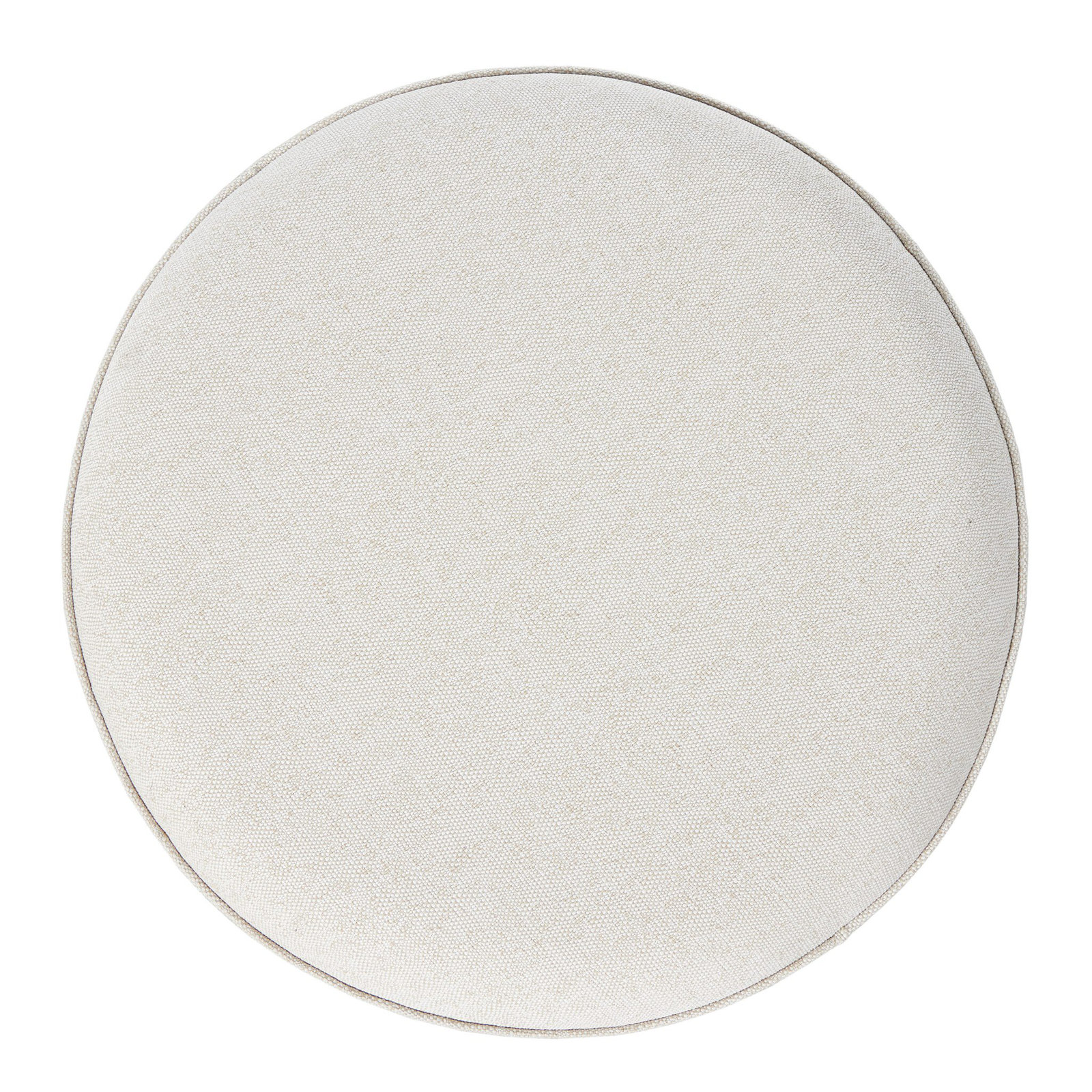 Devin Round Outdoor Ottoman with Cushion, Cream