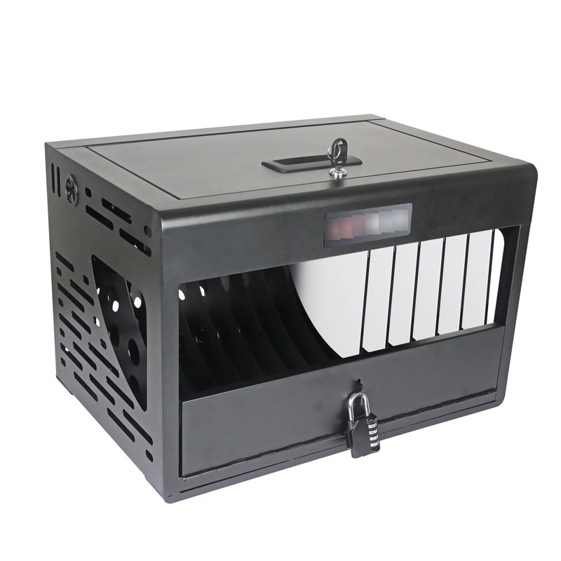 Locked Charging Station For 16 Laptop Units - Black 16 Locking Cabinet &, Black