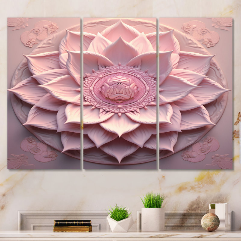 Ensemble de salon délicat rose mandala - mandala boho, H 28 po x l 36 po x P 1 po