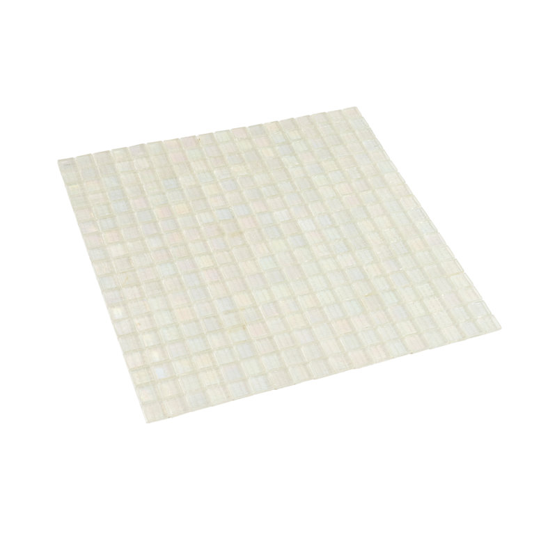 Carreau de mosaïque pour mur et plancher en verre 0,6 po x 0,6 po Skosh, Rainbow White
