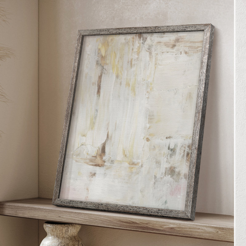 «Milky Patina I», reproduction encadrée - bois massif, H 15 po x l 12 po