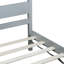 Lit simple avec tête et pied de lit, lit en bois d'hévéa, gris-2040285302