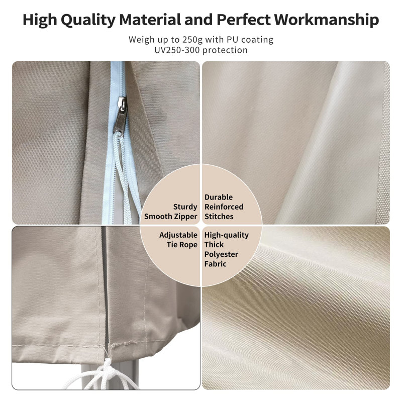 Sebuhi Netting for 10' W Umbrellas, Gray