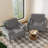 Iliana Upholstered Light Gray Corduroy Square Arm Tufted Club Chair with 2 Pillows-1400524744