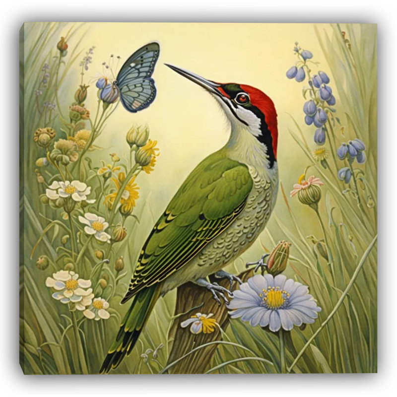 «Gentle Encounter Woodpecker», H 40 po x l 40 po