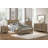 Queen Bed Modern Line Pattern Rusticated Style