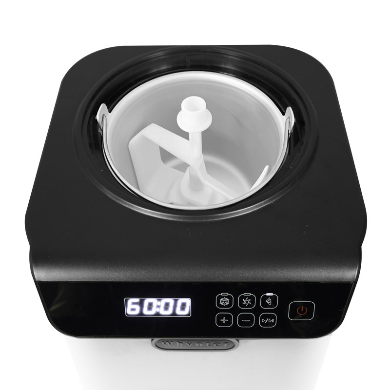 Whynter 1.28 Quart White and Black Automatic Ice Cream Maker with LCD Display