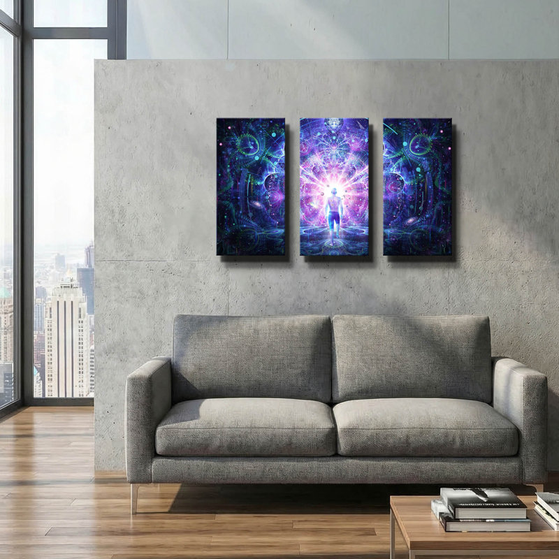 « Soi conscient » de Cameron Gray, triptyque mural, 91,4 cm x 61 cm, 78 po x 34 po