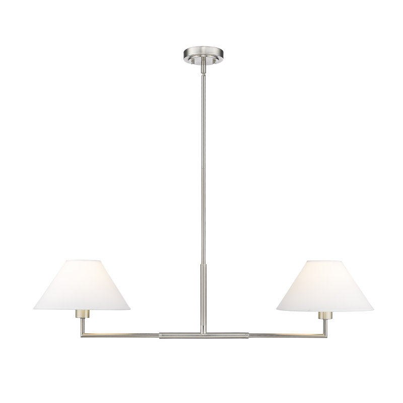 Lustre 2 lumières Ryckman en nickel brossé, Nickel brossé