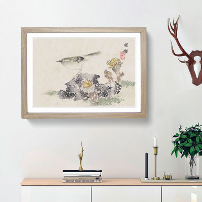 Bird upon the Rock by Kono Bairei - Picture Frame Painting Print