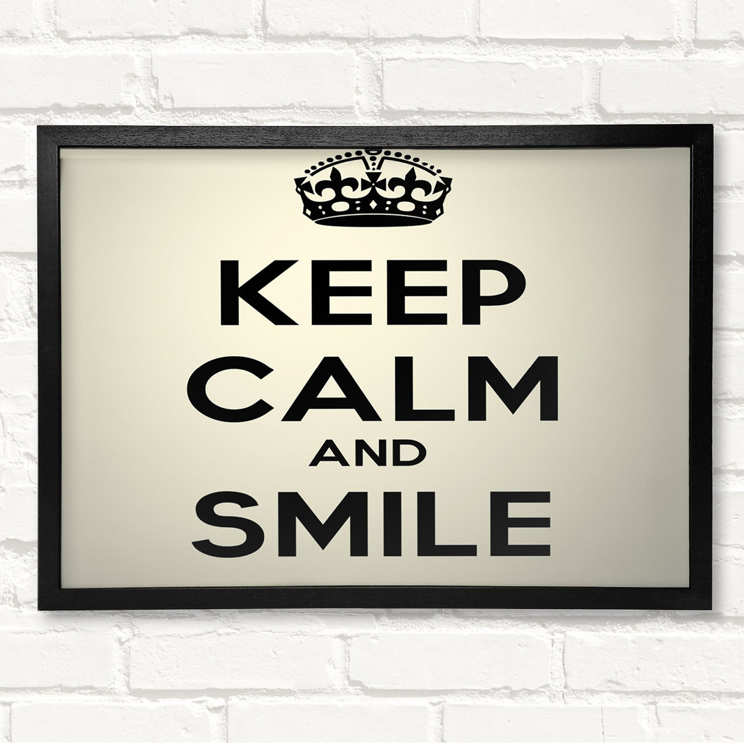 Keep Calm Smile Cream Gerahmter Druck