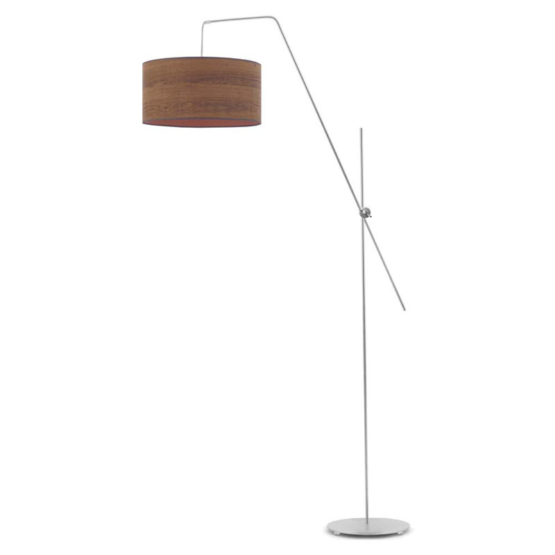 Blaiyre 176cm Task Floor Lamp, Silver, Dark Brown