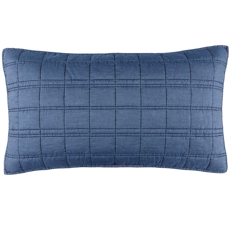 Atlas Denim Quilted Sham, King