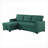 Sectional Sofa with Pull-Out Sleeper &amp; Storage Chaise | Removable Cushions | Linen Sage Green-124536099