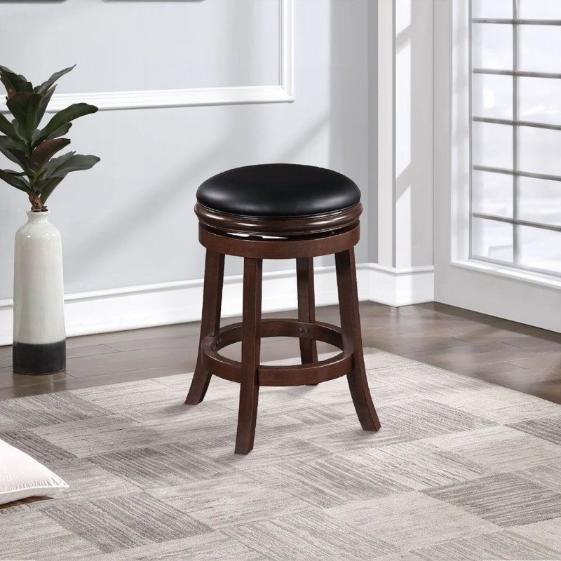 Tabouret pivotant en bois massif, Tabouret de comptoir (siège d'une hauteur de 24 p, Espresso