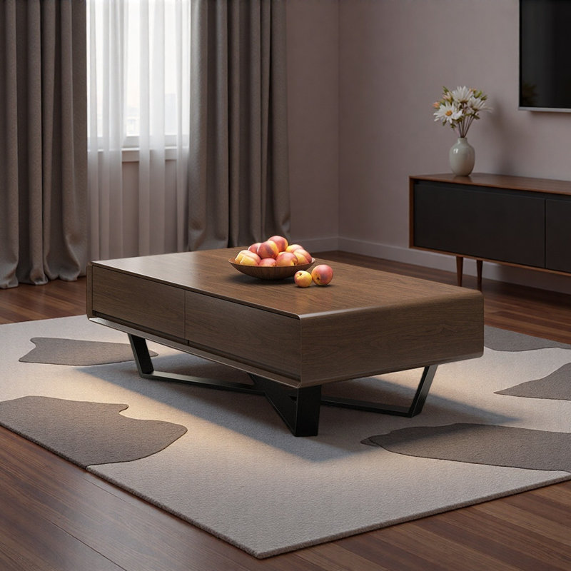 Table basse de style moderne et minimaliste, Brun