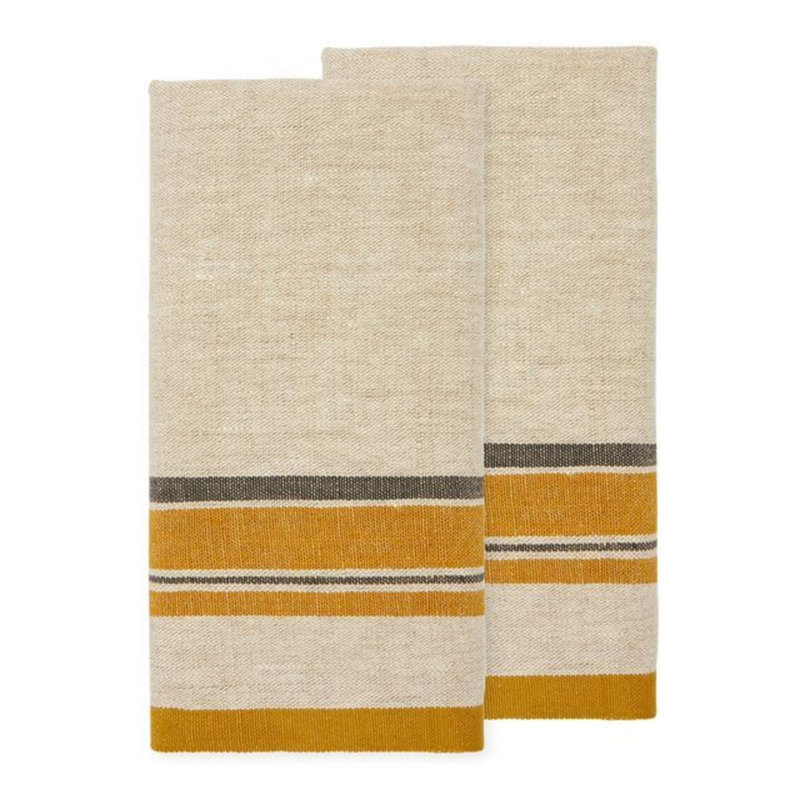 Antibes Tea Towels, Natural/Mustard