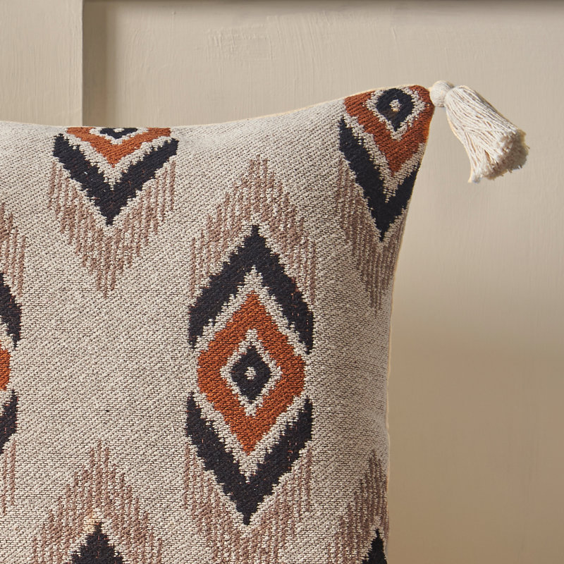 Emir Ikat Ikat Square Cushion, Orange