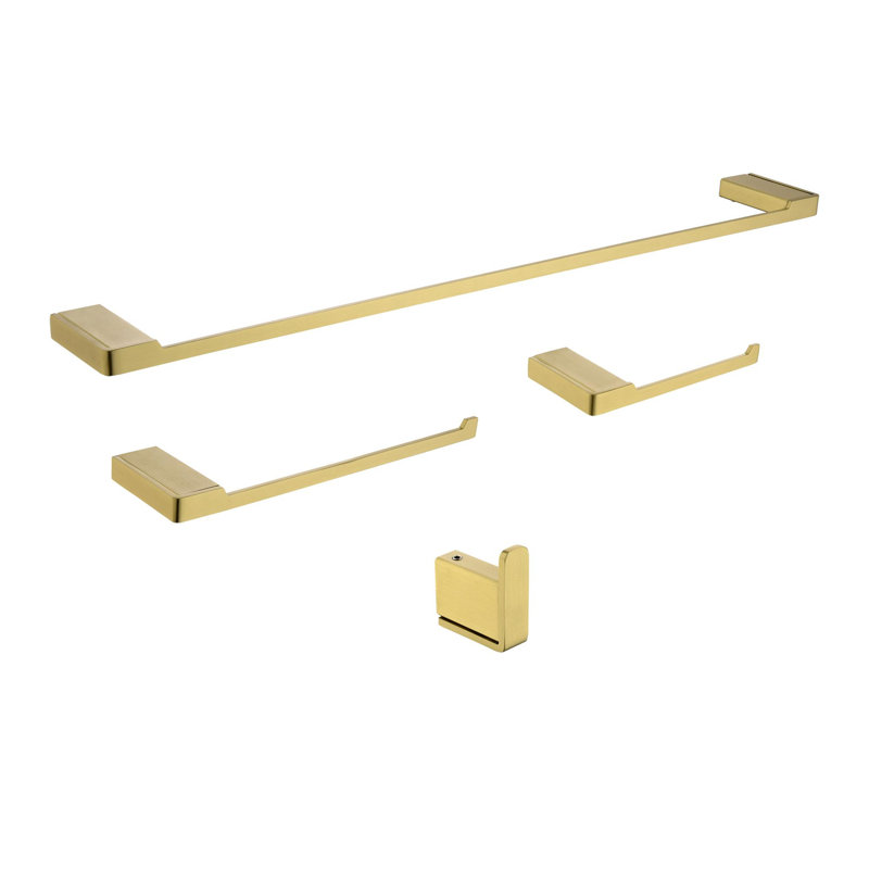 Ensemble de quincaillerie de salle de bain 4 pièces, Or brossé