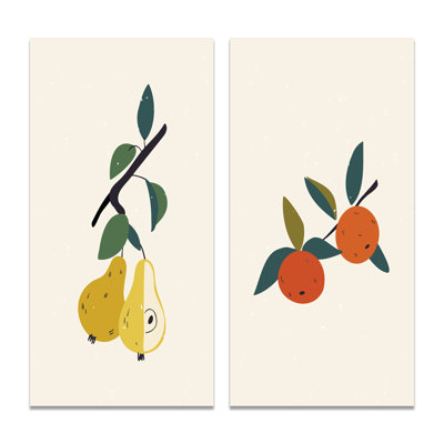 Vintage Fruits V - 2 Piece Graphic Art Set