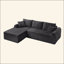 Ensemble de chaise longue à compression complète - Canapé modulaire en velours côtelé avec accoudoirs arqués, base antidérapante, comprend 3 coussins de dossier et 2 coussins décoratifs, canapé de chaise longue droite-915052051