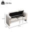 Banc de rangement moderne rembourré avec accoudoirs, rangement pour hall d'entrée, crème bouclé