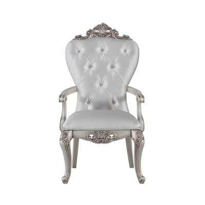 Fauteuil en tissu touffeté blanc Hollen