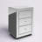 Yolanta 3 - Drawer Nightstand in Silver