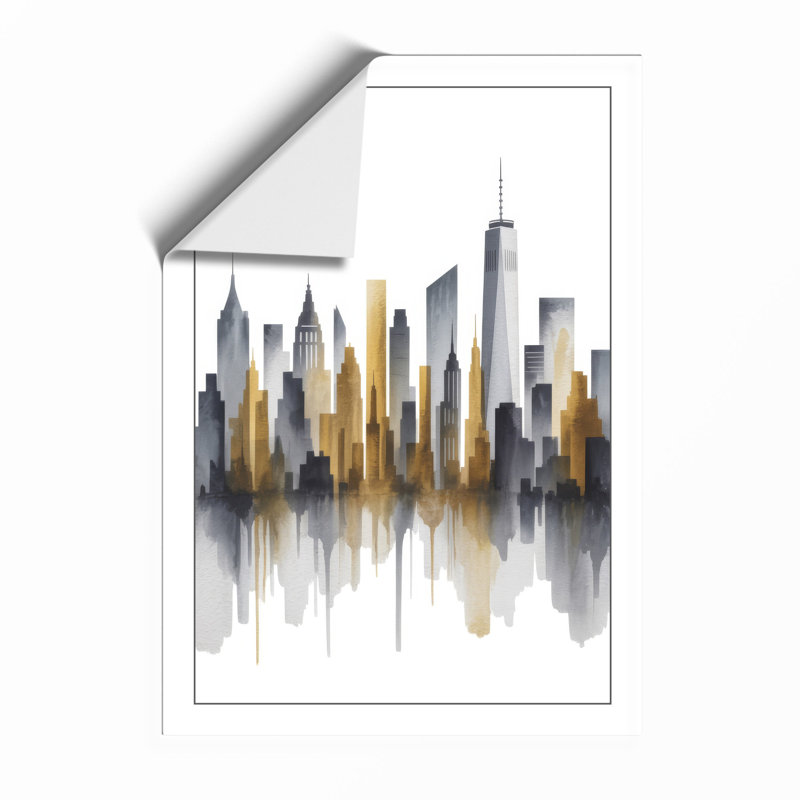 Mirrored Metropolis Modern - Framed Print, Unframed, A4 - 29.7 x 21.0 cm