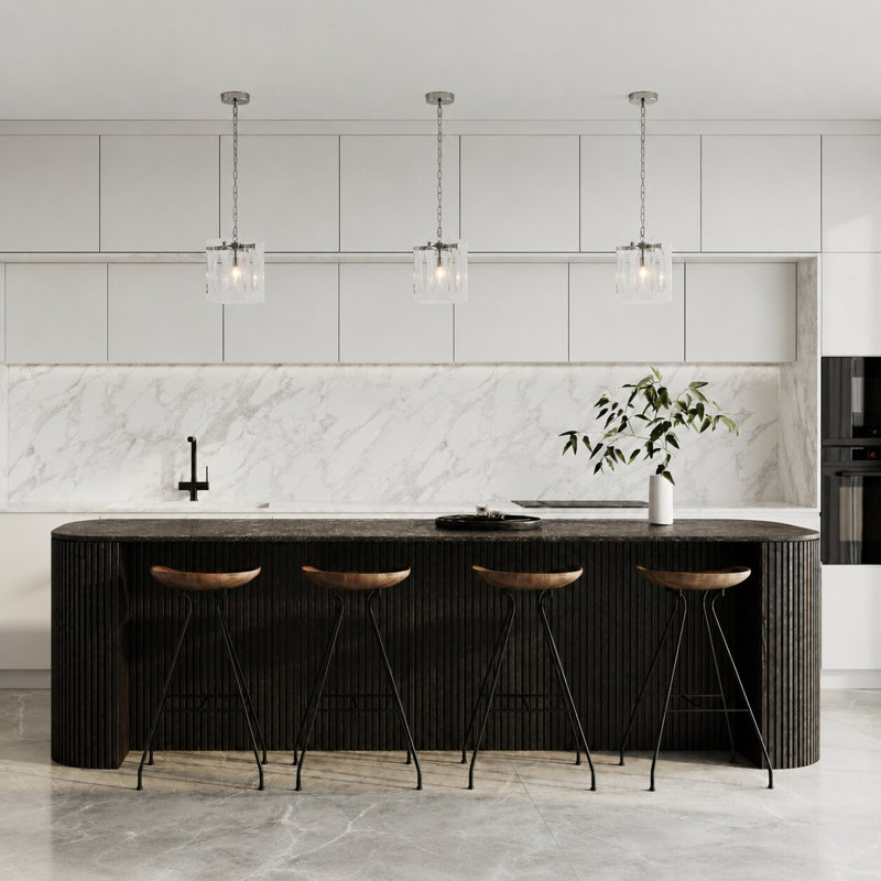 Transitional 1 Light Square Acrylic Pendant