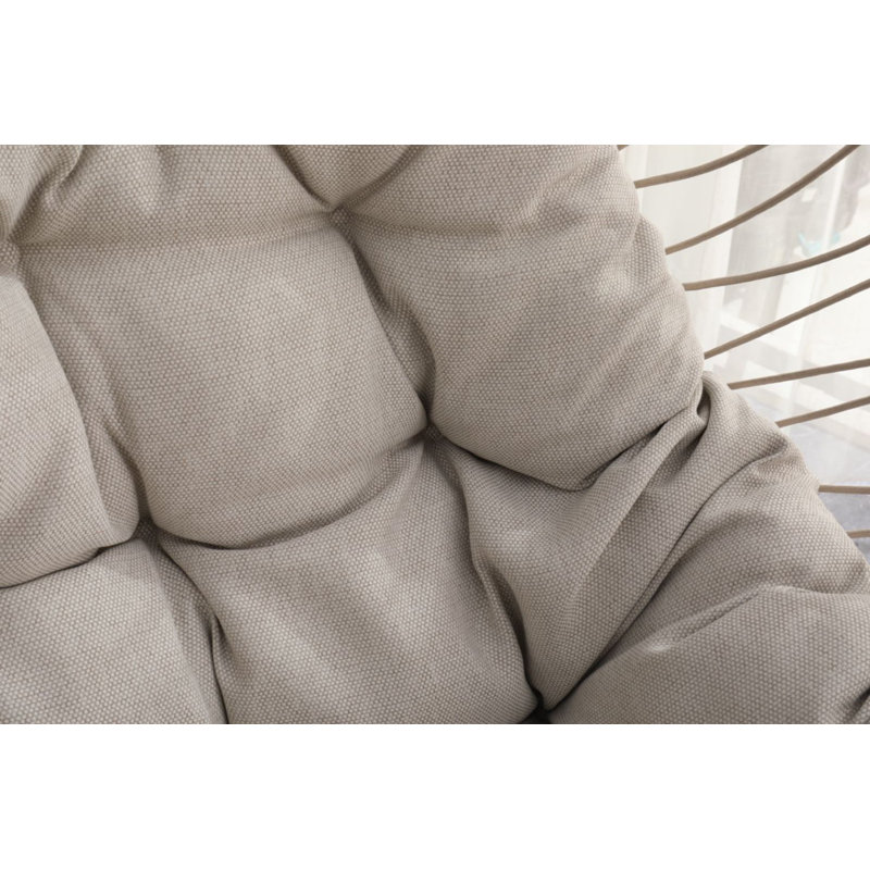 Fauteuil suspendu en forme d'œuf avec support Linen Grey Grey