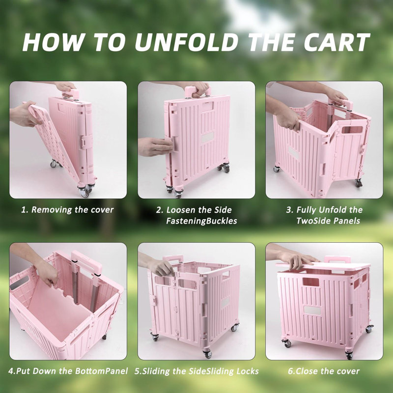 43cm H x 38cm W Utility Cart, Pink