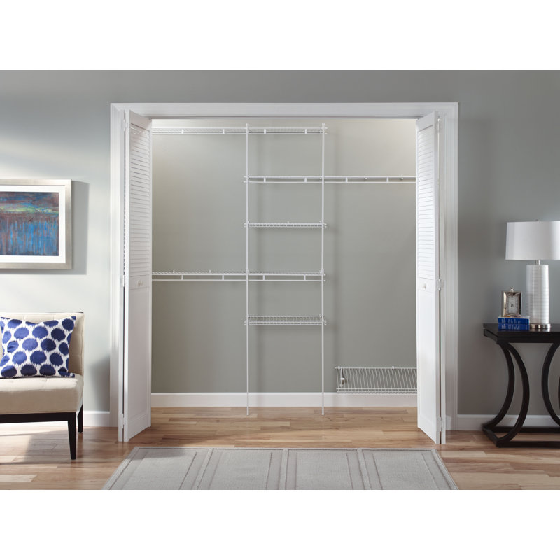 60" W - 96" W Wire Closet Organizer Kit with Shoe Shelf