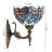 Tiffany Wall Sconce Lamp Plug in or Hardwire Wall Light with 8 inch Blue Dragonfly Stained Glass Lampshade 8X10.5X11 Inch, Base Finished Antique Bronze, 6ft Cord with On/Off Switch